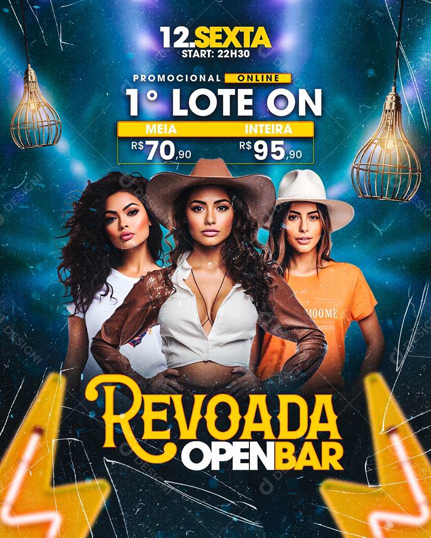 Revoated Open Bar Social Media PSD Editable Flyer