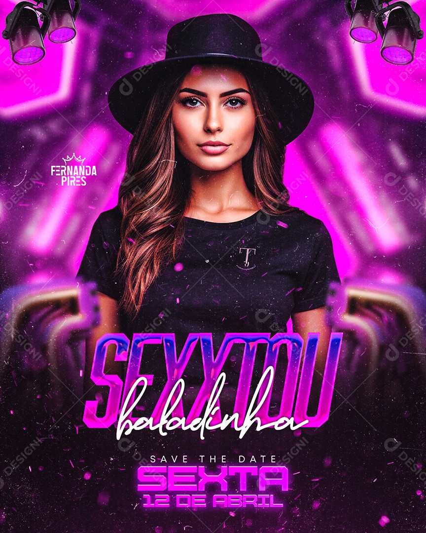 Flyer Sexxtou Baladinha Social Media PSD Editável