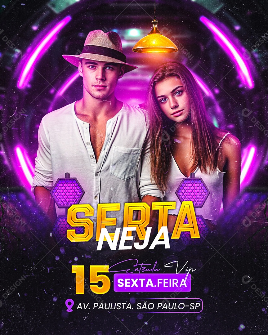 Flyer Sertaneja Entrada Vip Social Media PSD Editável