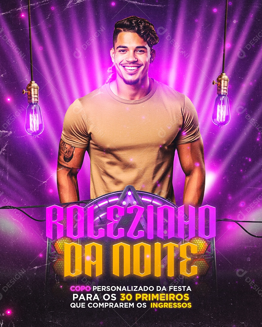 Flyer Rolezinho Da Noite Social Media PSD Editável