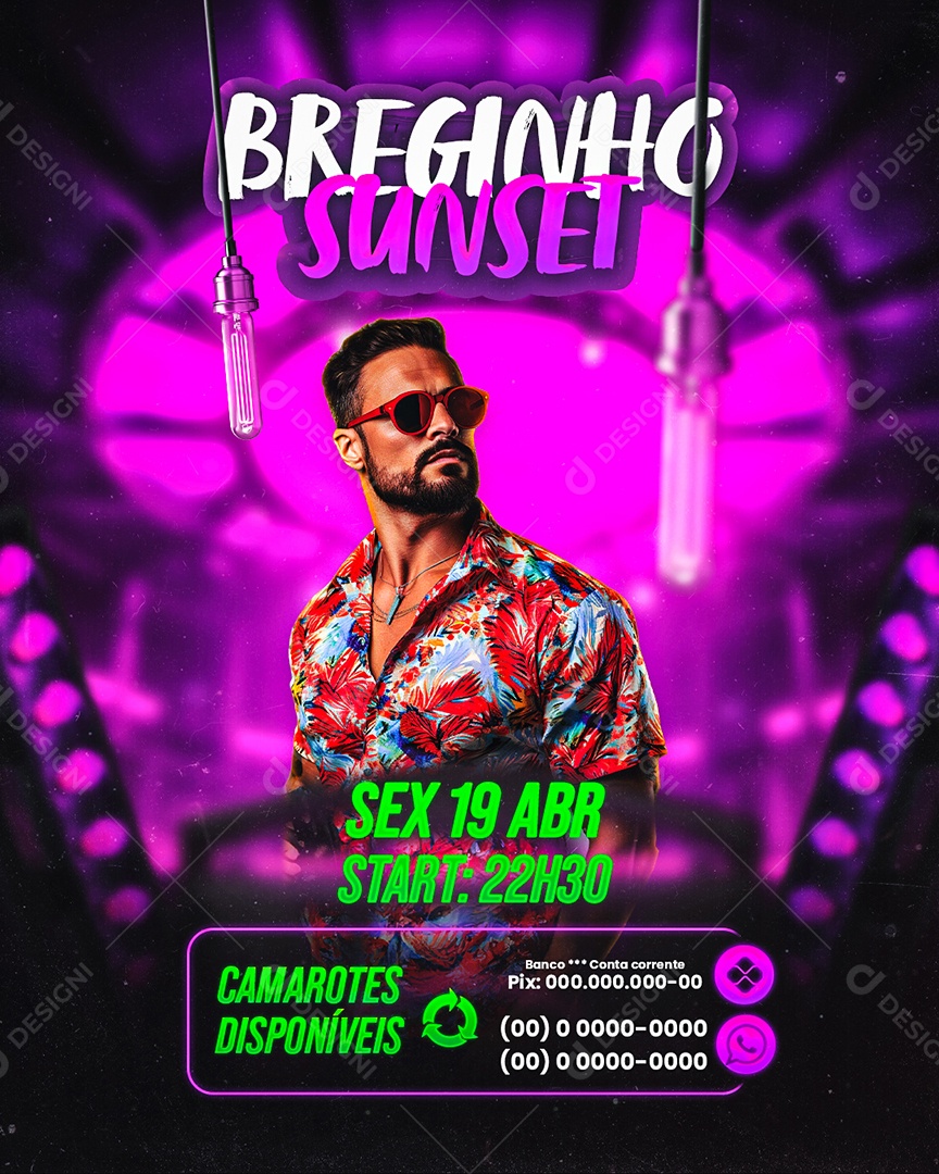 Flyer Breginho Sunset Social Media PSD Editável