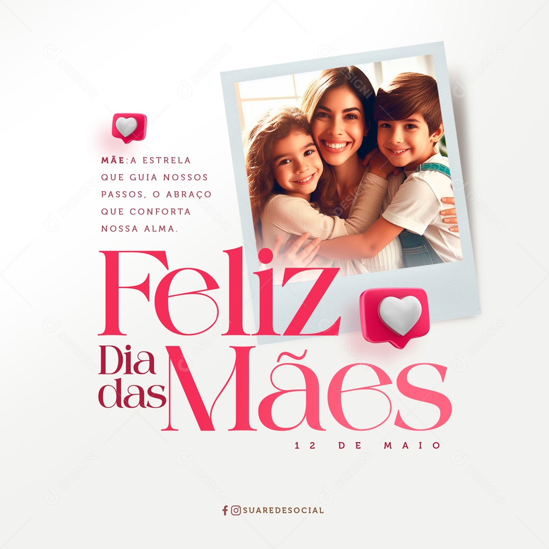 Feliz Dia das Mães Social Media PSD Editável