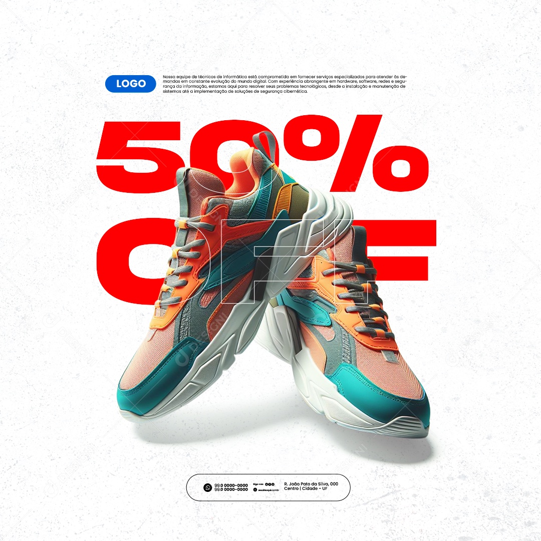 Loja de Tênis 50% Off Social Media PSD Editável
