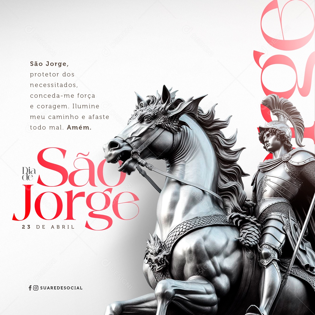 Dia De São Jorge 23 De Abril Protetor dos Necessitado Social Media PSD Editável