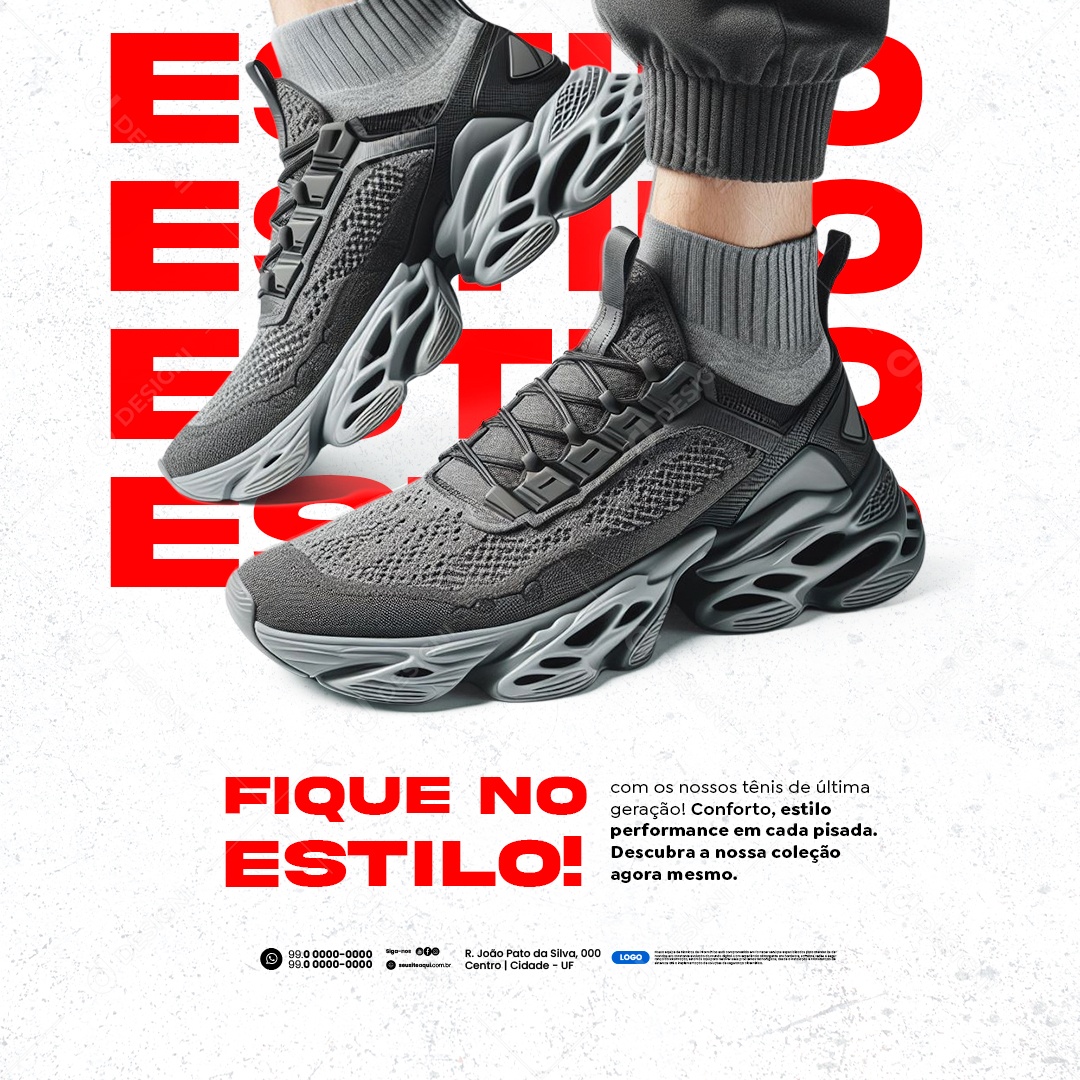 Loja de Tênis Fique no Estilo Conforto Social Media PSD Editável