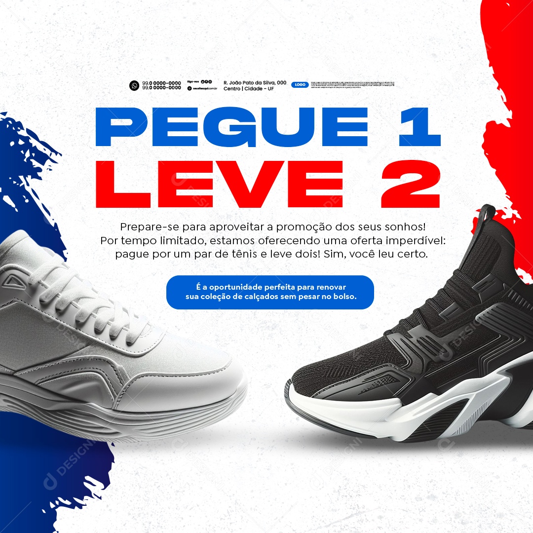 Loja de Tênis Pegue Um Leve Dois Social Media PSD Editável