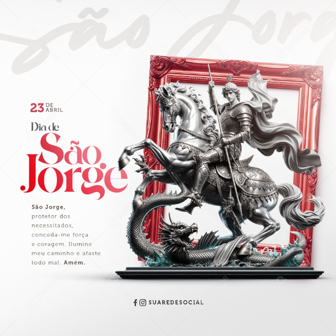 Dia De São Jorge 23 De Abril Social Media PSD Editável