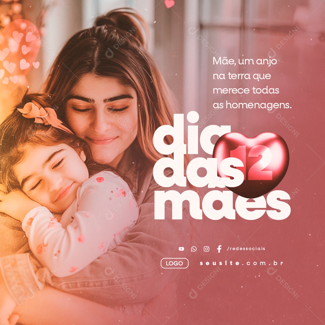 Dia Das Mães Um Anjo na Terra Que Merece Todas as Homenagens Social Media PSD Editável
