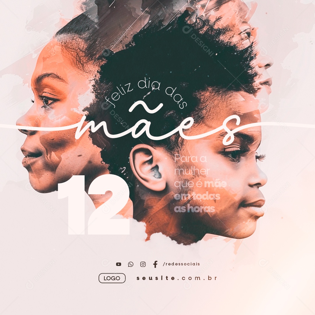 Happy Mother's Day to the Woman Who Is a Mother at All Hours Editable Social Media PSD