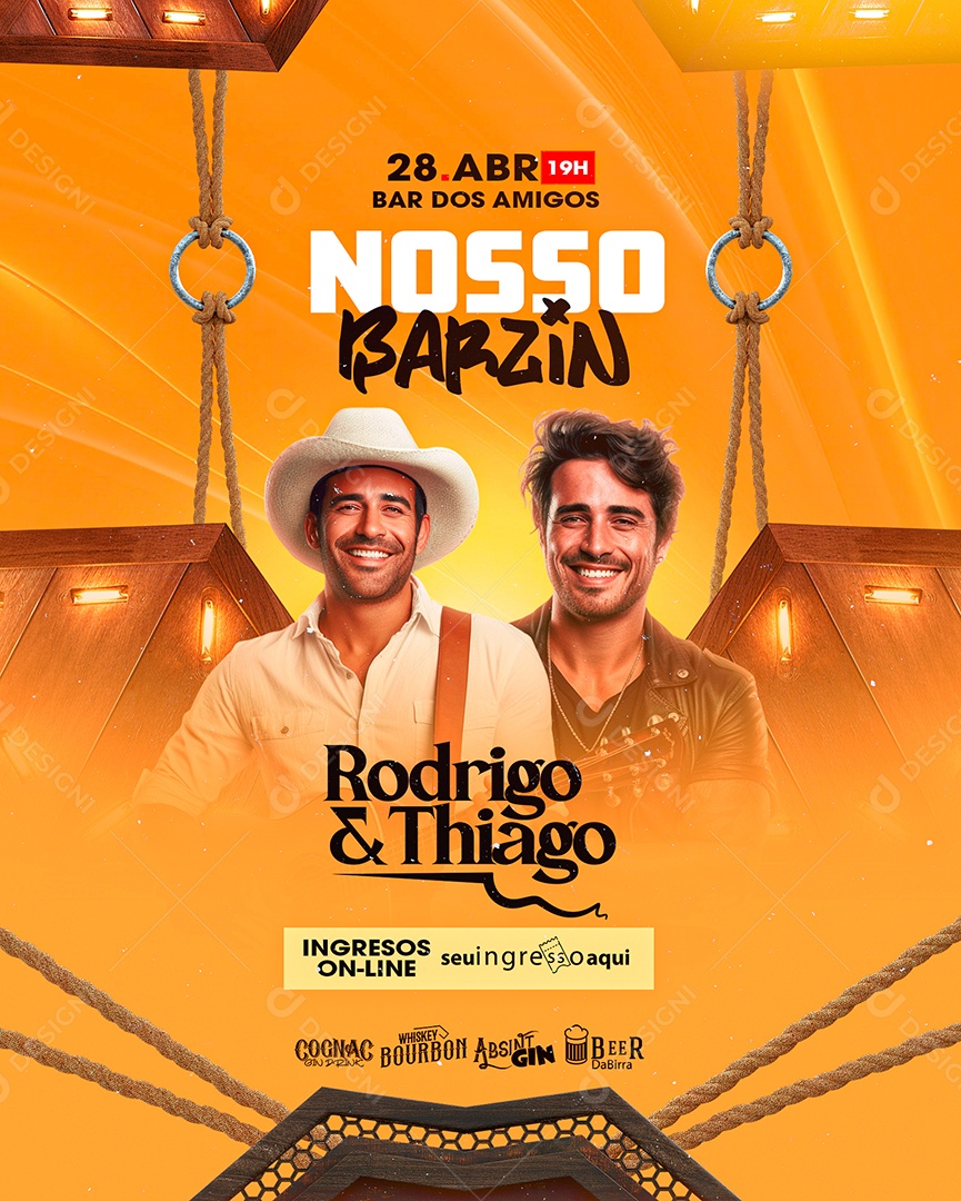 Flyer Nosso Barzin Rodrigo e Thiago Social Media PSD Editável