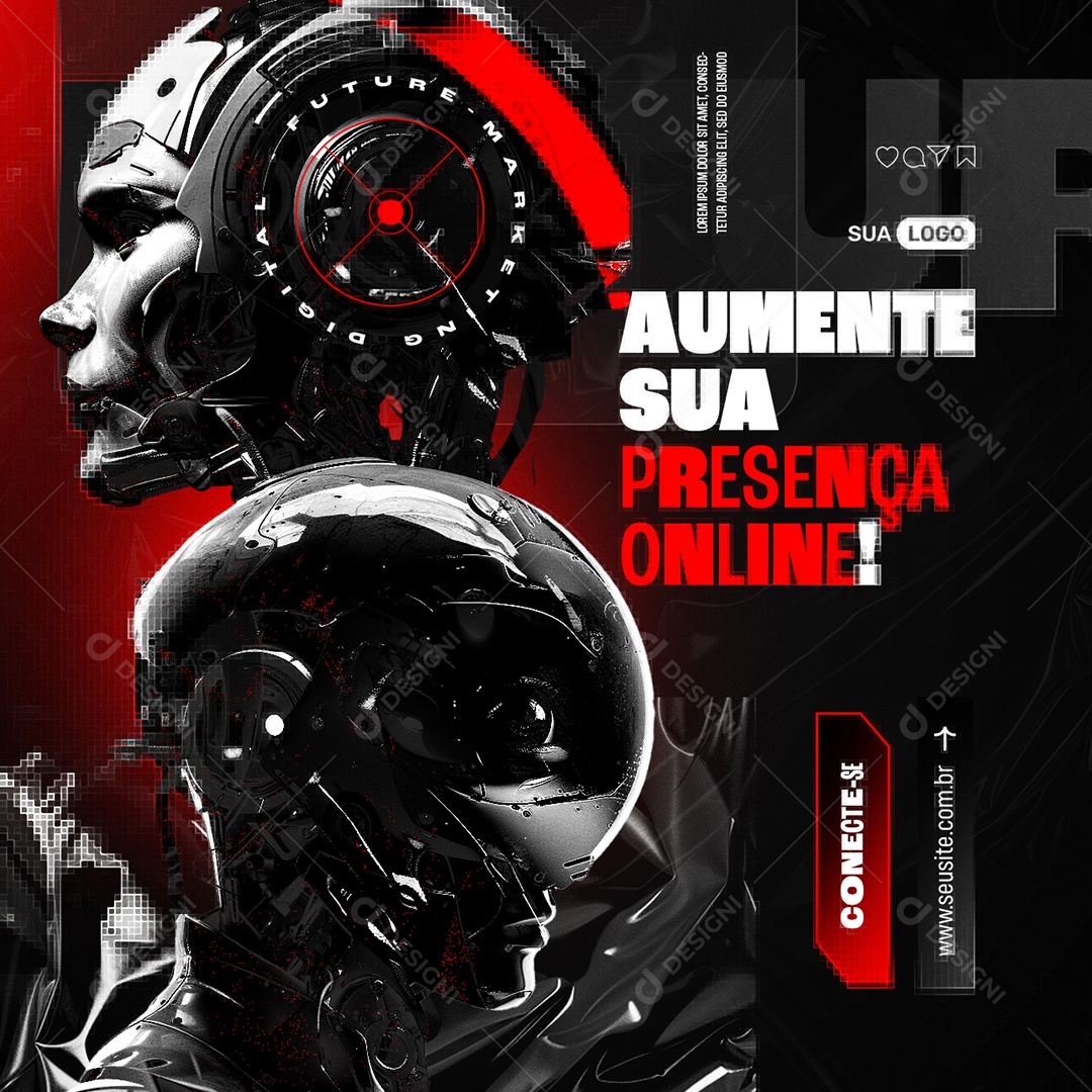 Social Media Marketing Digital Aumente Sua Presença Online Conecte-Se PSD Editável