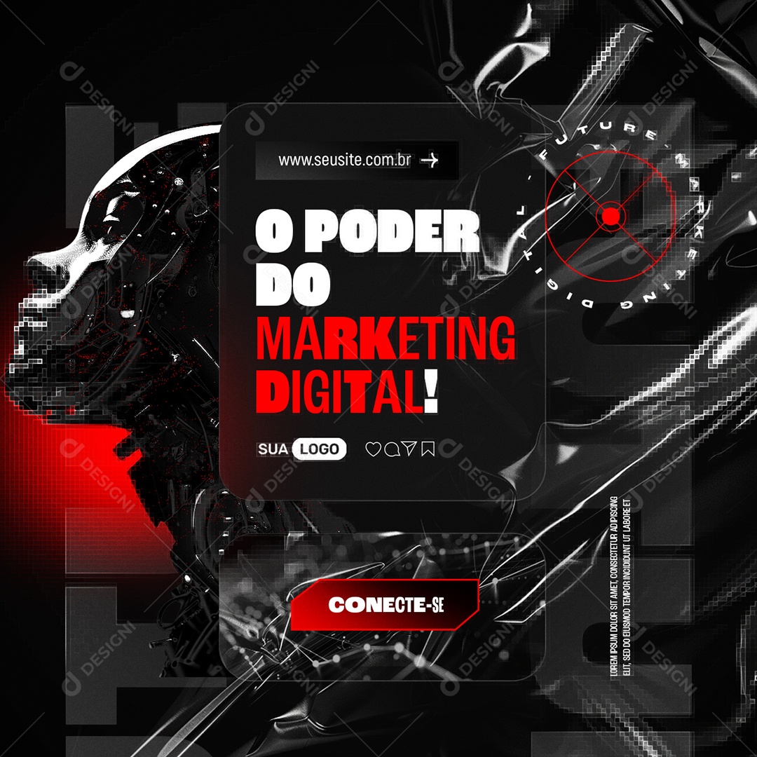 Social Media O Poder Do Marketing Digital Conecte-Se PSD Editável