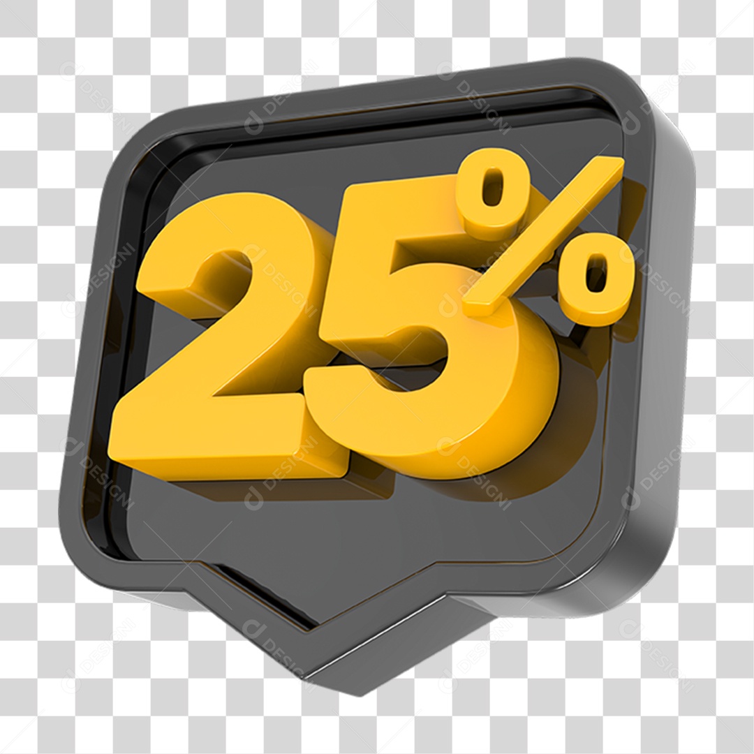 Caixa de Mensagem Desconto 25 % PNG Transparente