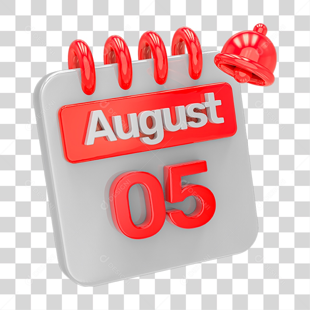 Calendário Branco com Vermelho PNG Transparente