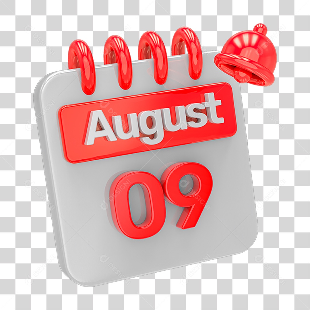 Calendário Branco com Vermelho PNG Transparente