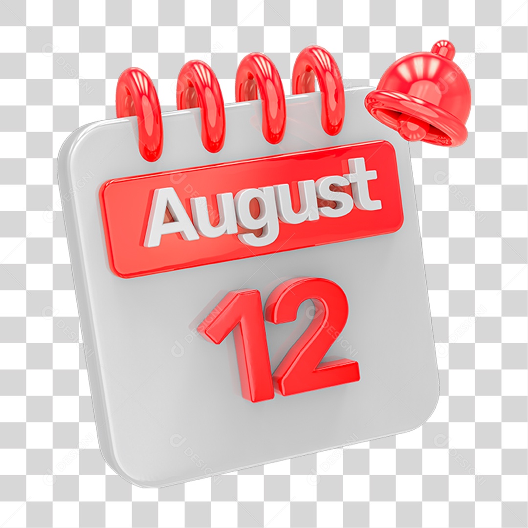 Calendário Branco com Vermelho PNG Transparente