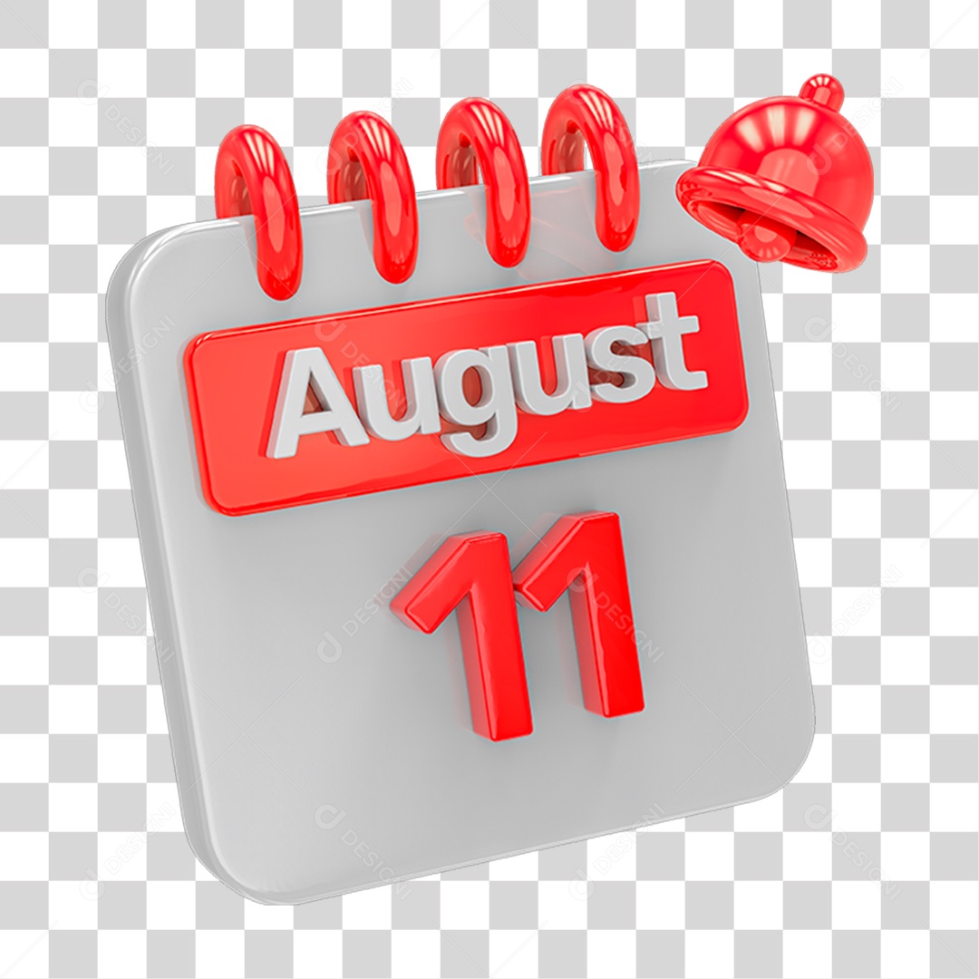 Calendário Branco com Vermelho PNG Transparente