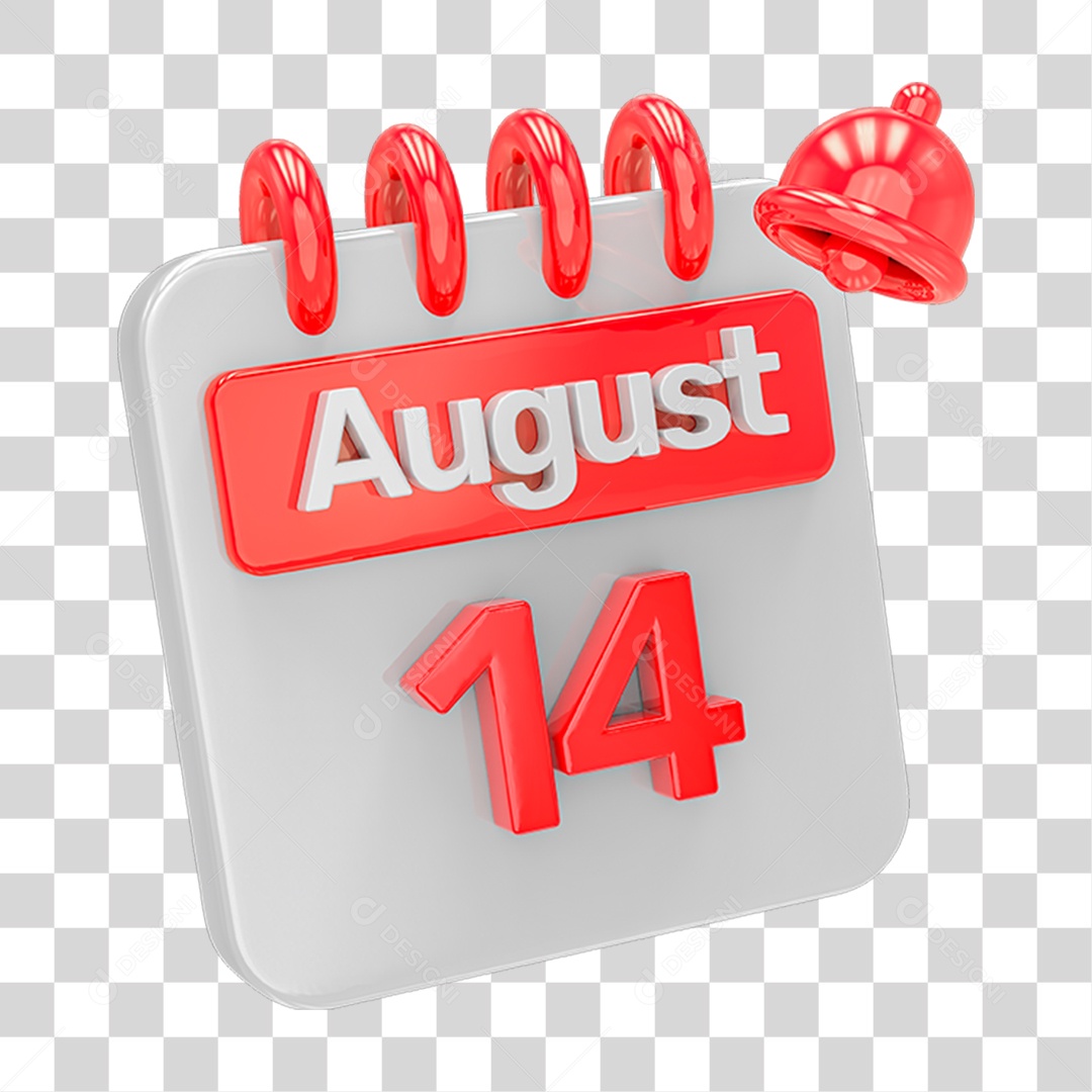 Calendário Branco com Vermelho PNG Transparente