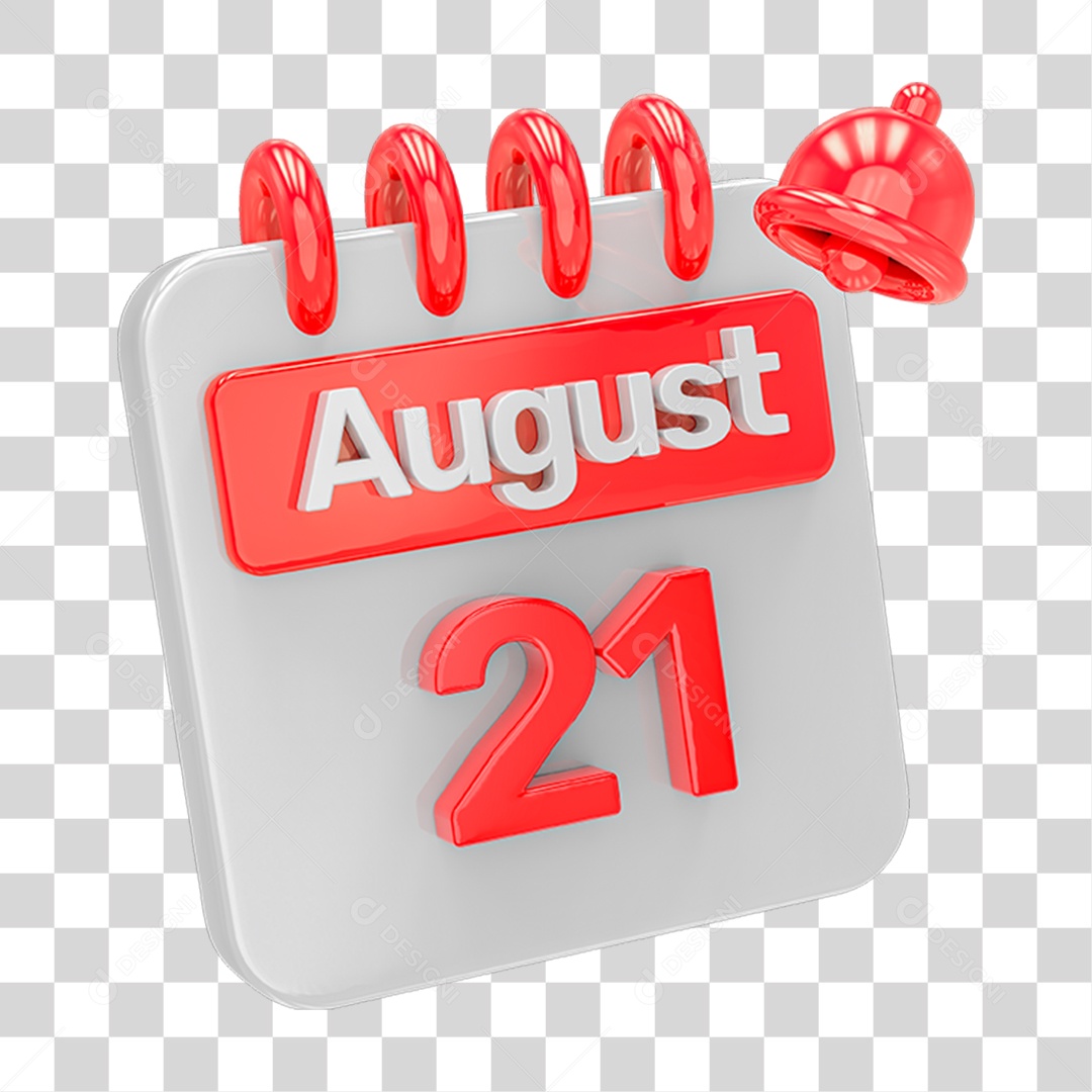 Calendário Branco com Vermelho PNG Transparente