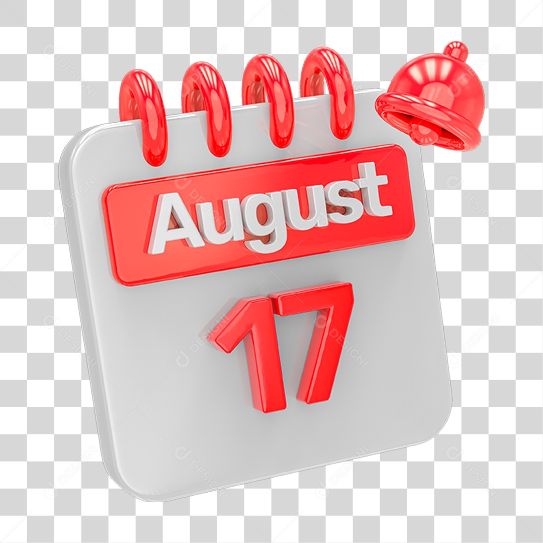 Calendário Branco com Vermelho PNG Transparente