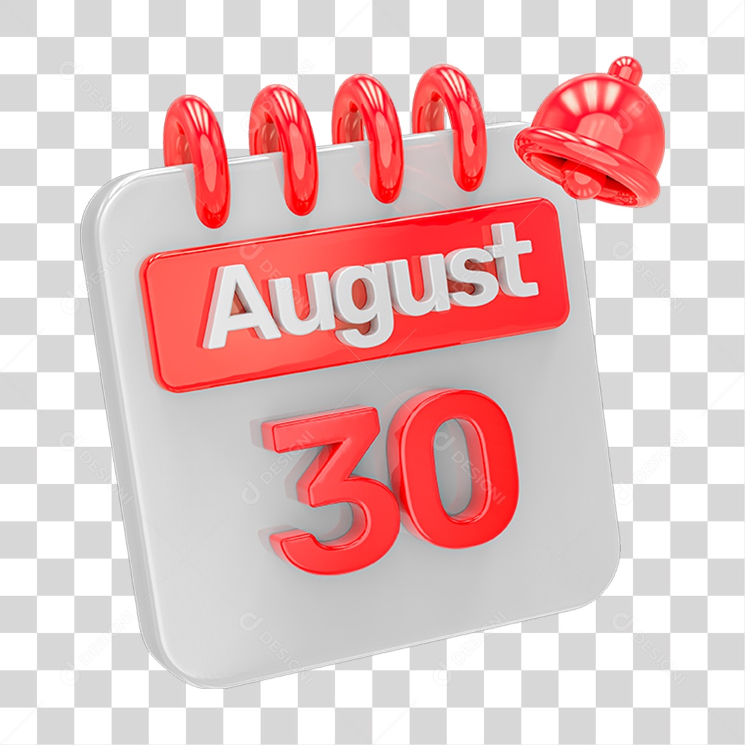 Calendário Branco com Vermelho PNG Transparente