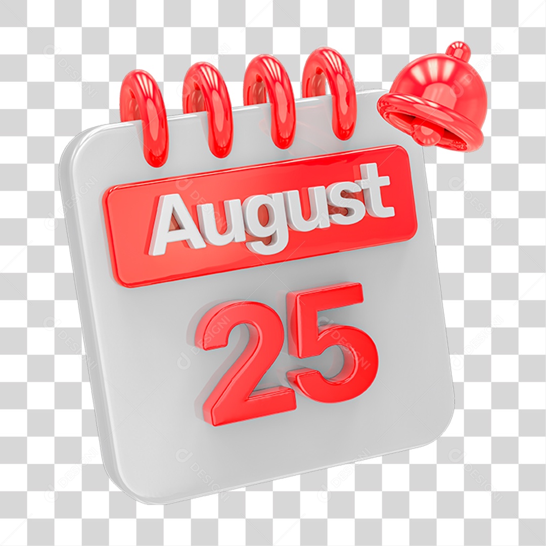 Calendário Branco com Vermelho PNG Transparente