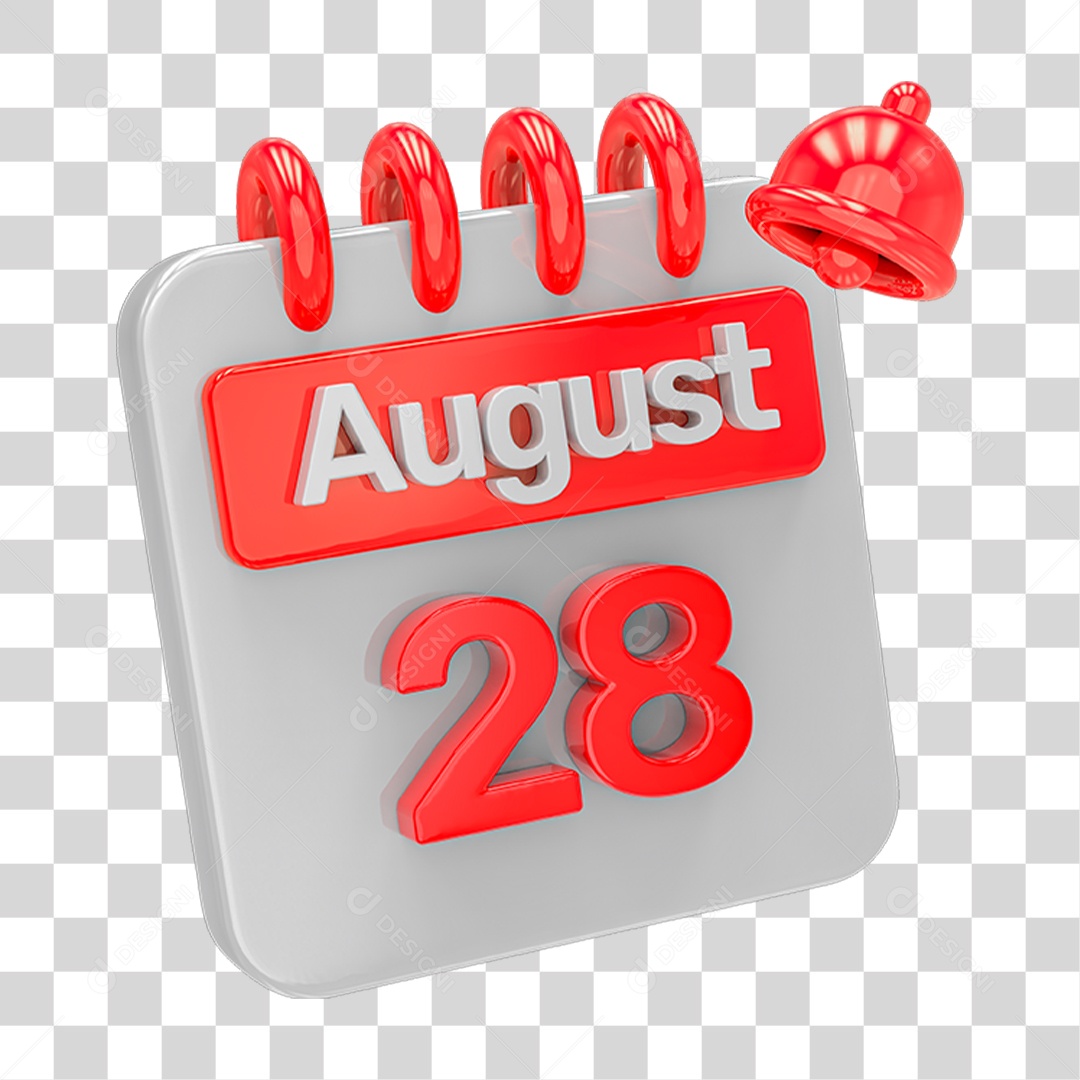 Calendário Branco com Vermelho PNG Transparente