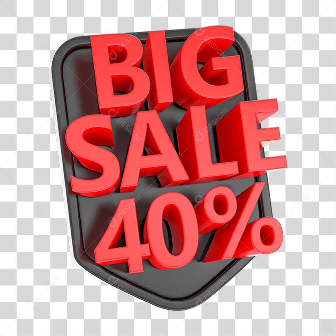 Etiqueta Big Sale Vermelha 40 Por Cento PNG Transparente