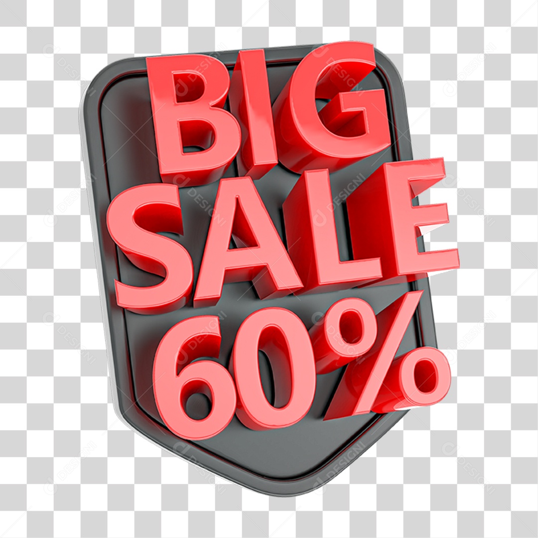 Etiqueta Big Sale Vermelha 60 Por Cento PNG Transparente