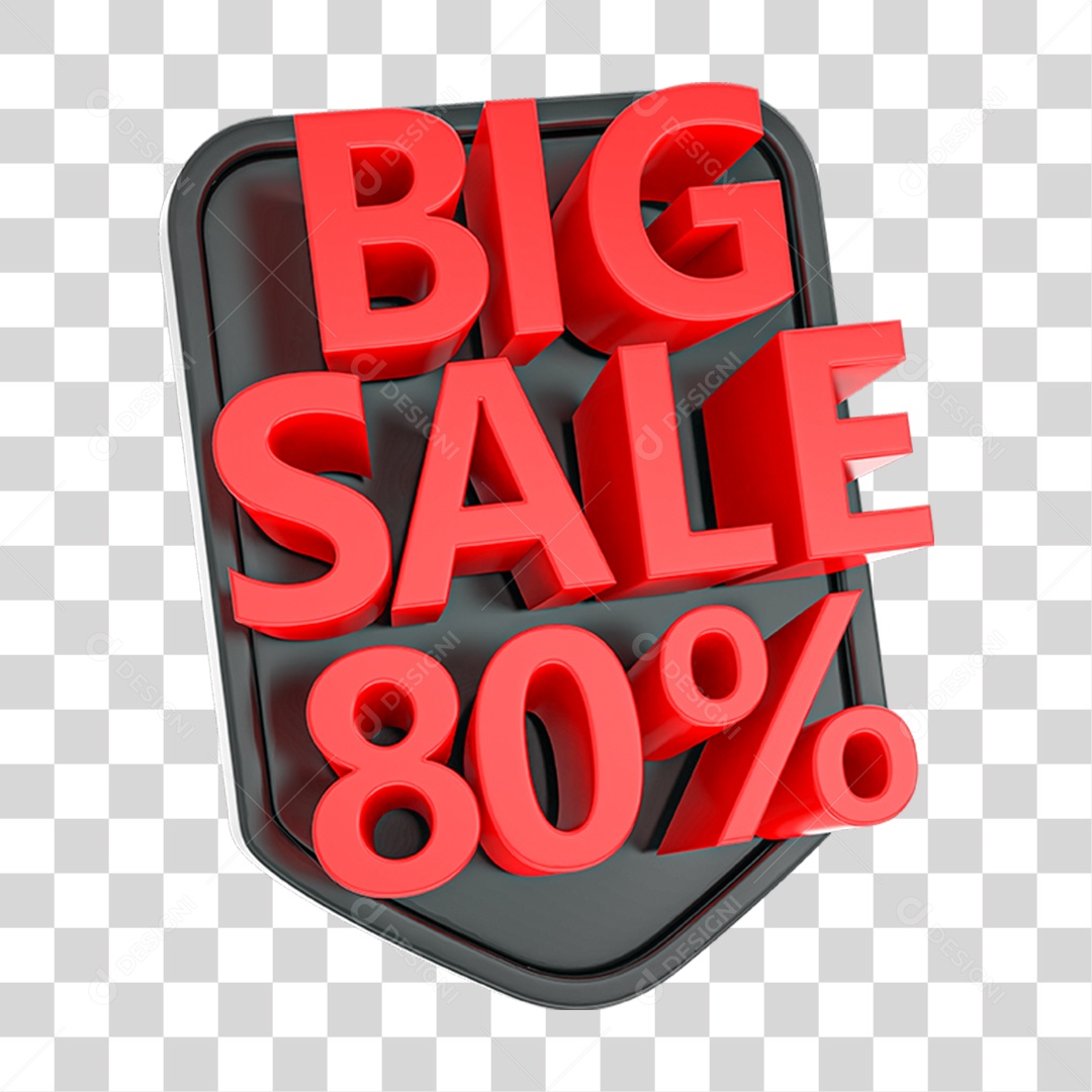 Etiqueta Big Sale Vermelha 80 Por Cento PNG Transparente