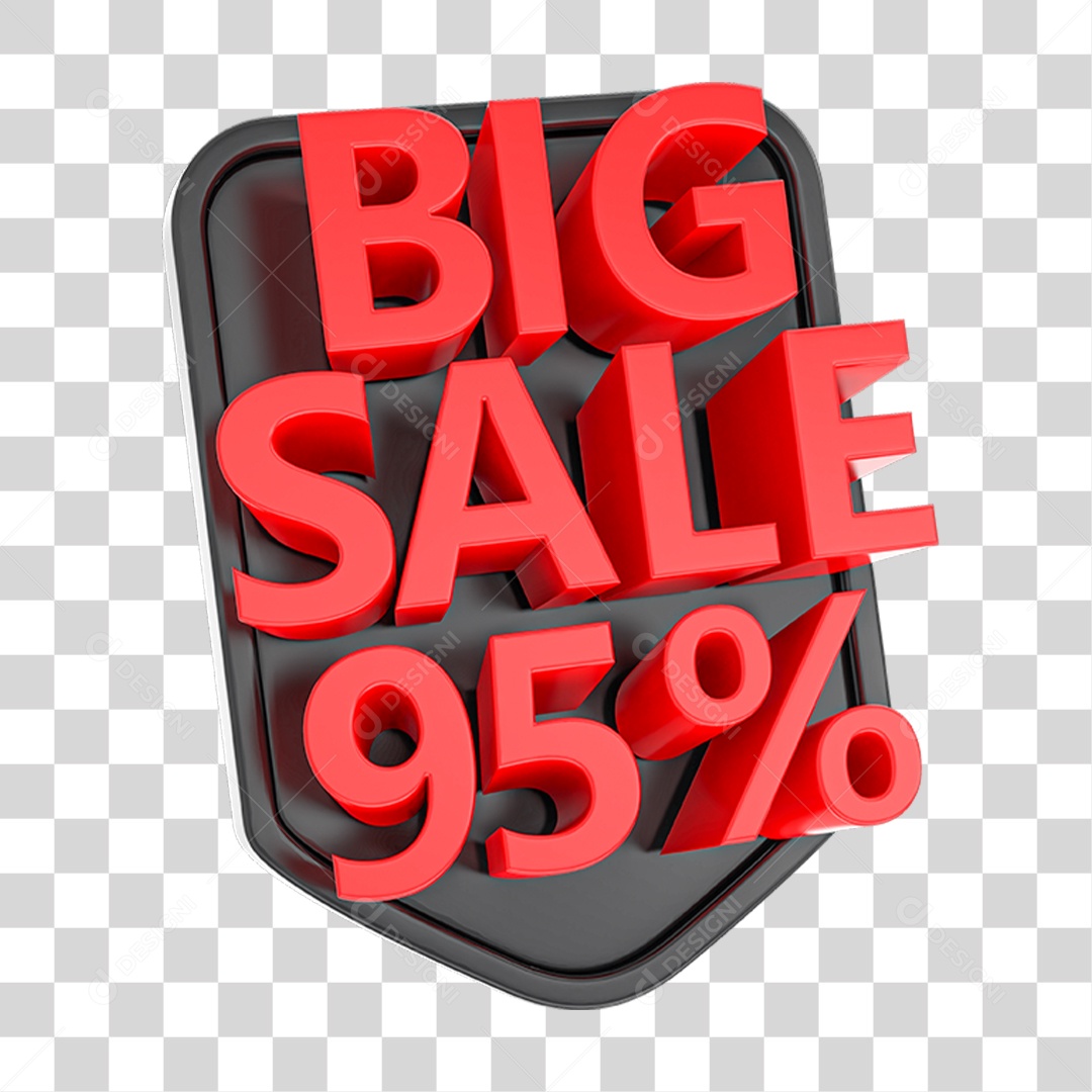 Etiqueta Big Sale Vermelha 95 Por Cento PNG Transparente