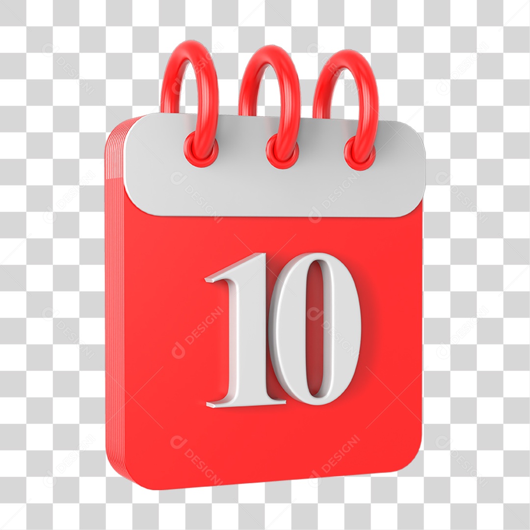 Elemento 3D Calendário Vermelho PNG Transparente