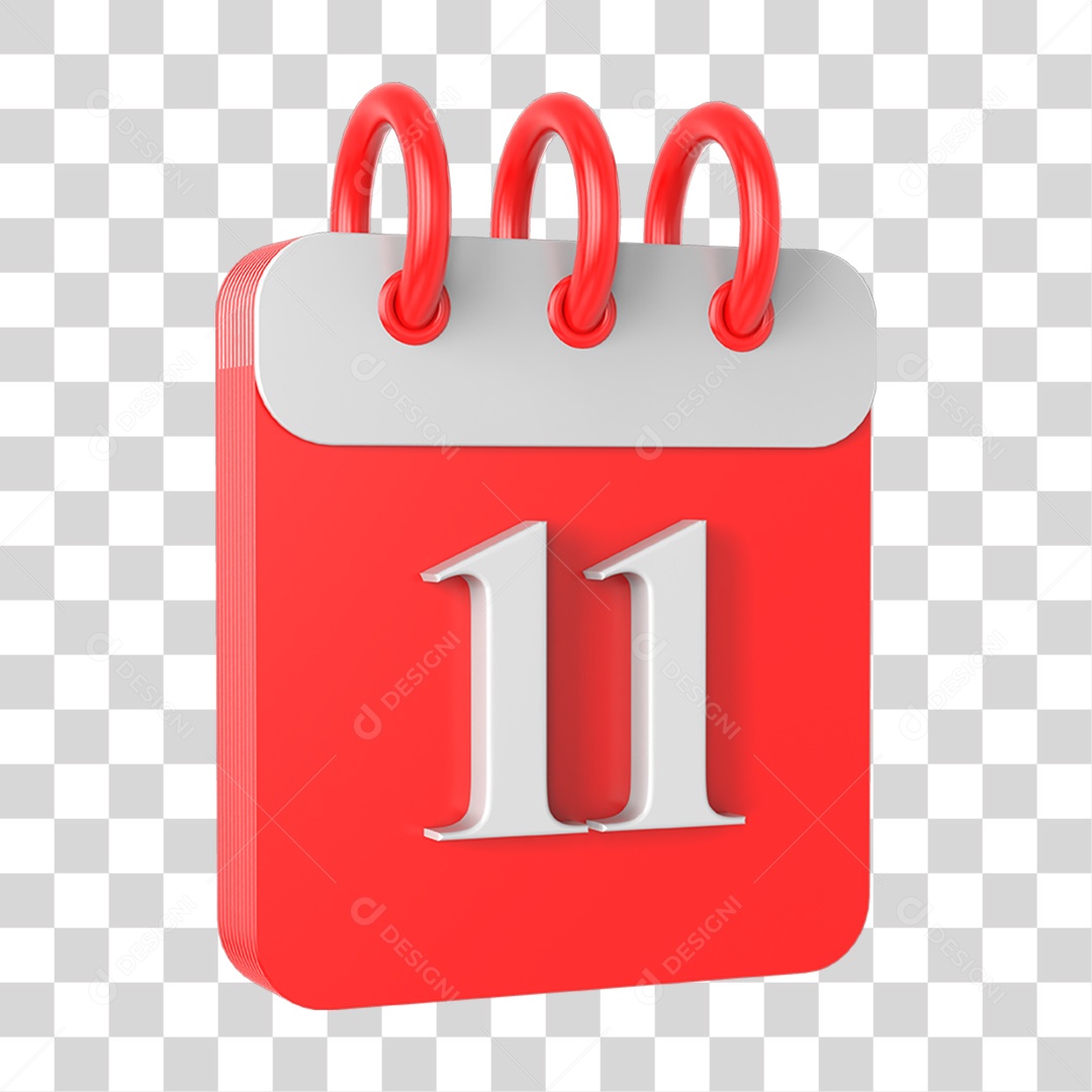 Elemento 3D Calendário Vermelho PNG Transparente