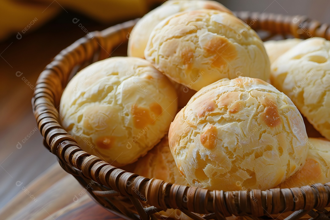 Pães de queijo fresco em uma bandeija