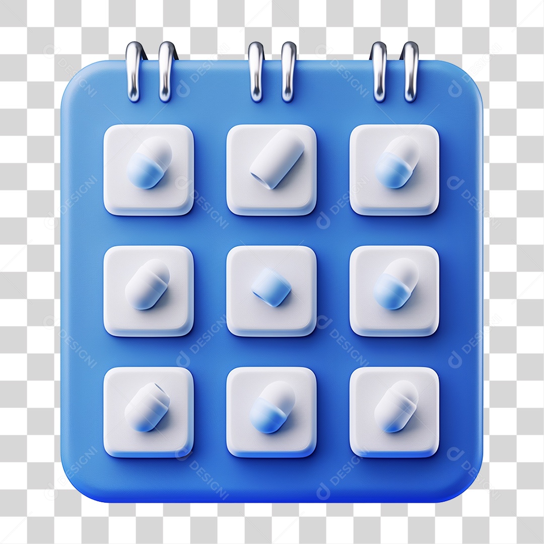 Elemento 3D Calendário PNG Transparente