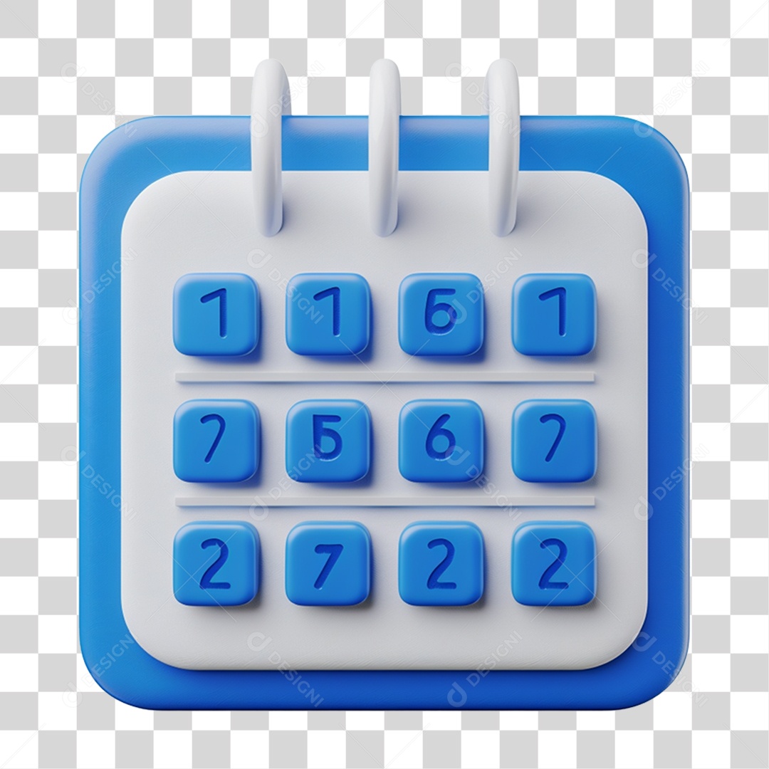 Elemento 3D Calendário PNG Transparente