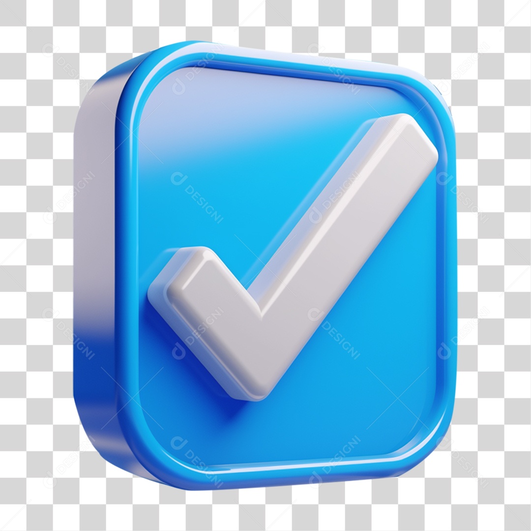 Ícone 3D Check Confirmação Para Composição PNG Transparente