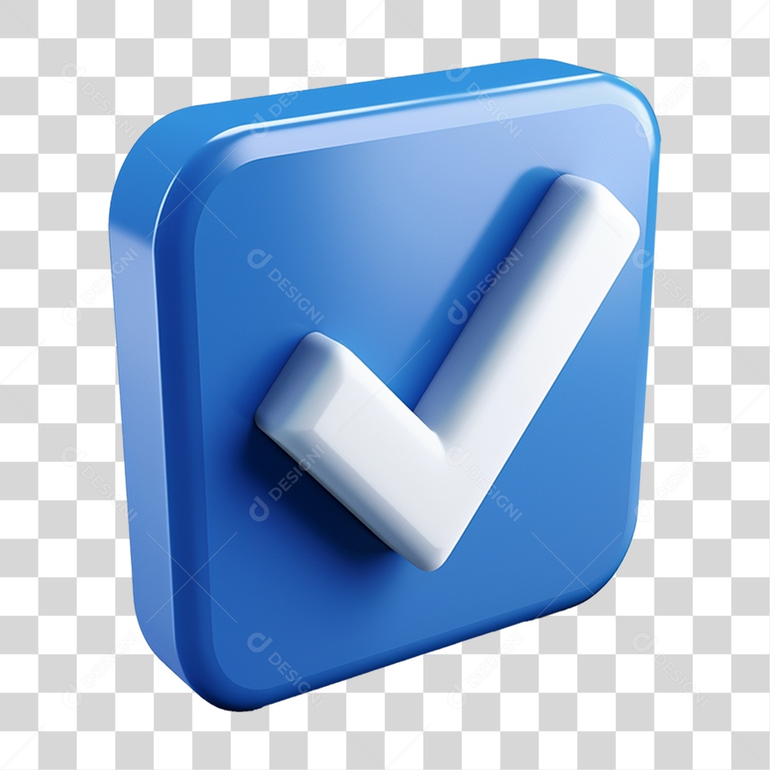 Ícone 3D Check Confirmação Para Composição PNG Transparente