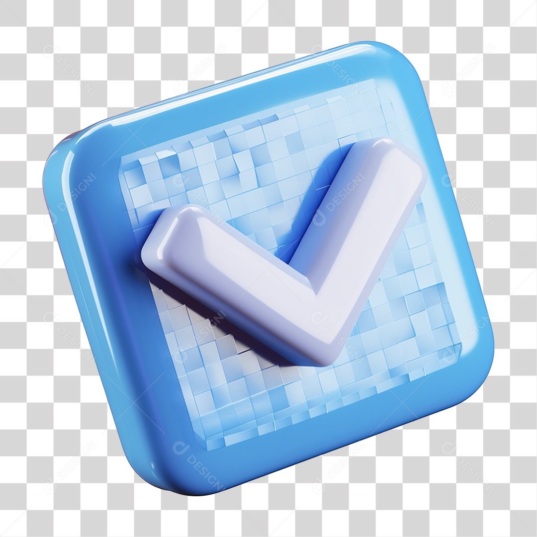 Ícone 3D Check Confirmação Para Composição PNG Transparente
