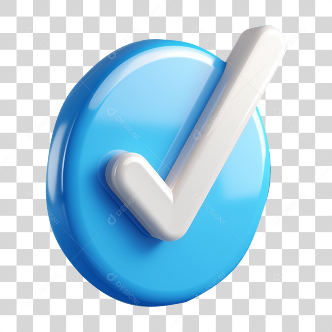 Ícone 3D Check Confirmação Para Composição PNG Transparente