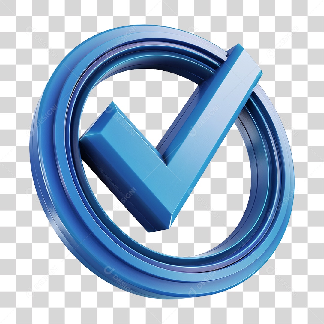 Ícone 3D Check Confirmação Para Composição PNG Transparente