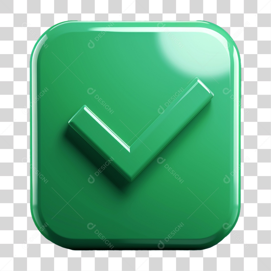 Ícone 3D Check Confirmação Para Composição PNG Transparente