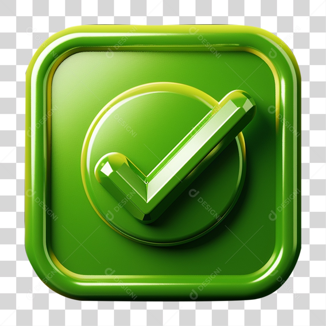 Ícone 3D Check Confirmação Para Composição PNG Transparente