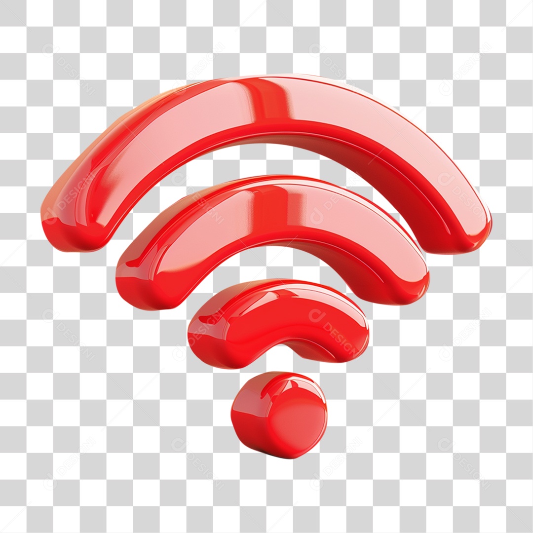 Ícone 3D Sinal Wi-fi PNG Transparente