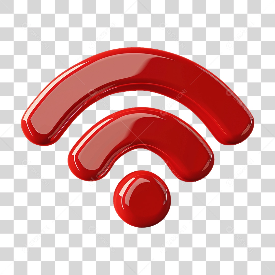 Ícone 3D Sinal Wi-fi PNG Transparente