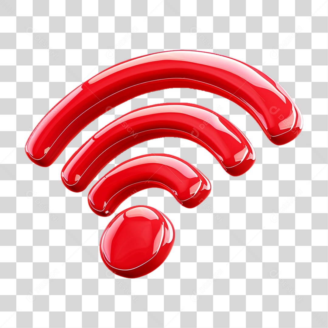 Ícone 3D Sinal Wi-fi PNG Transparente