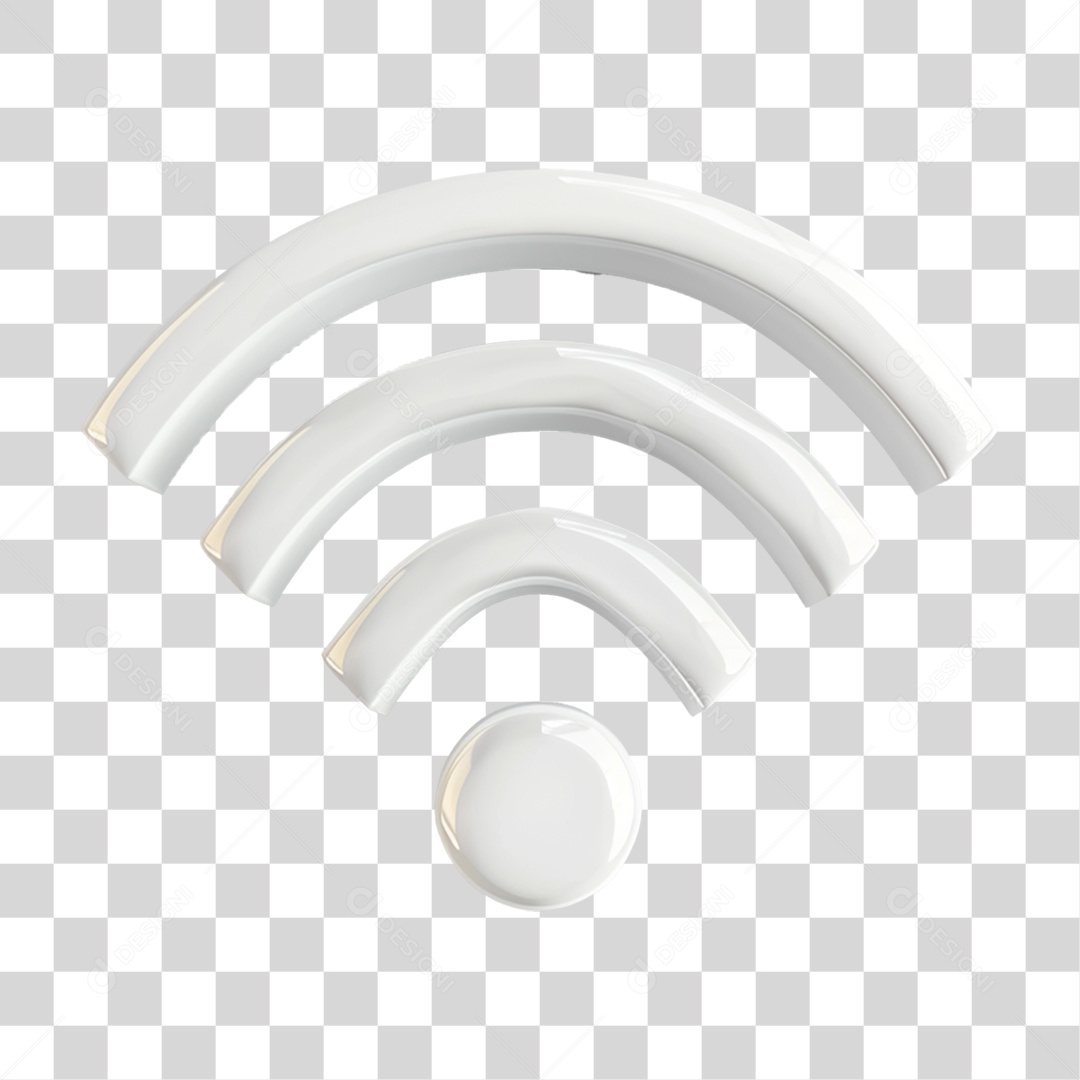Ícone 3D Sinal Wi-fi PNG Transparente
