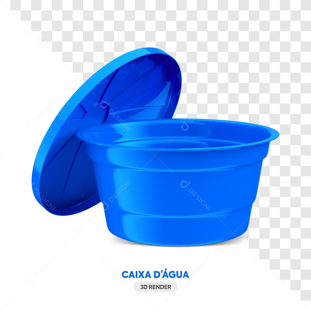 Caixa de Água Aberta Conscientização da Dengue Elemento 3D para Composição PSD