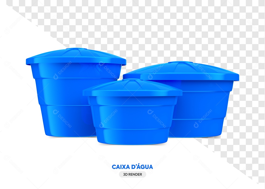Caixas de Água Fechada Elemento 3D de Conscientização da Dengue para Composição PSD