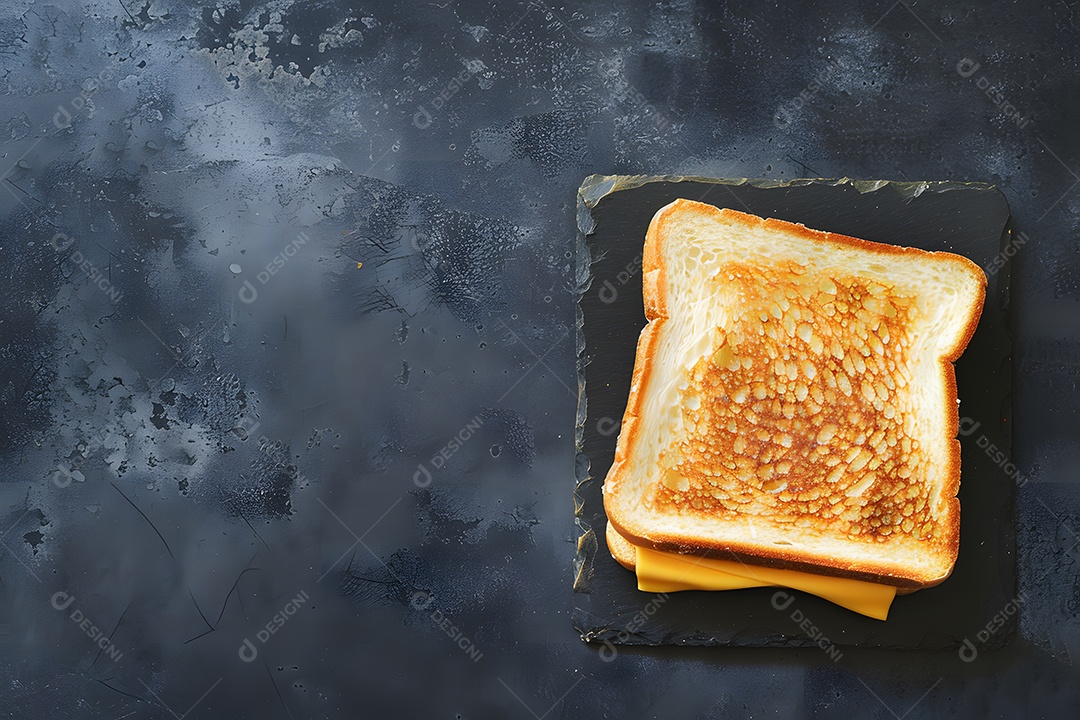Sanduíche de queijo fresco sobre uma mesa de madeira
